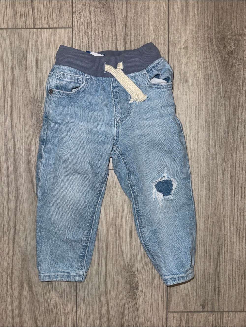 OLD NAVY Light Blue Kids Denim Jogger Pants with Elastic Waist